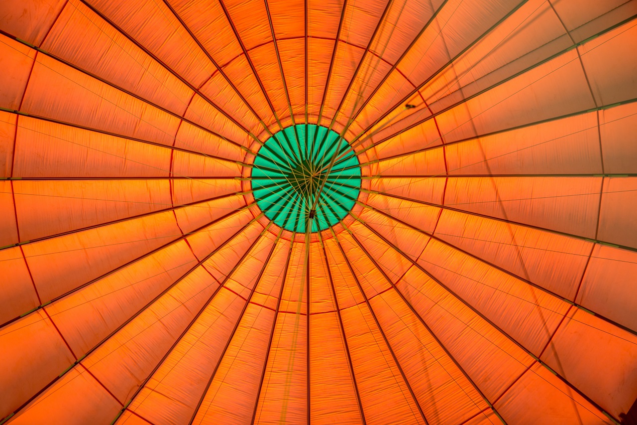 Symmetrical view of orange balloon