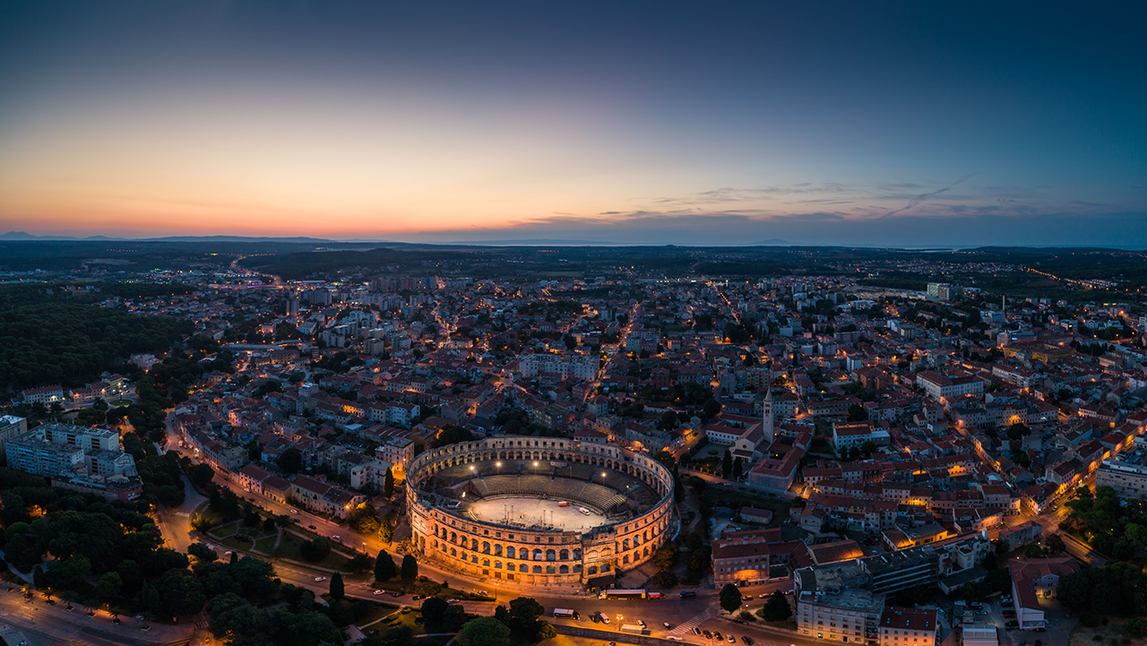 Panoramic view of Pula, Croatia