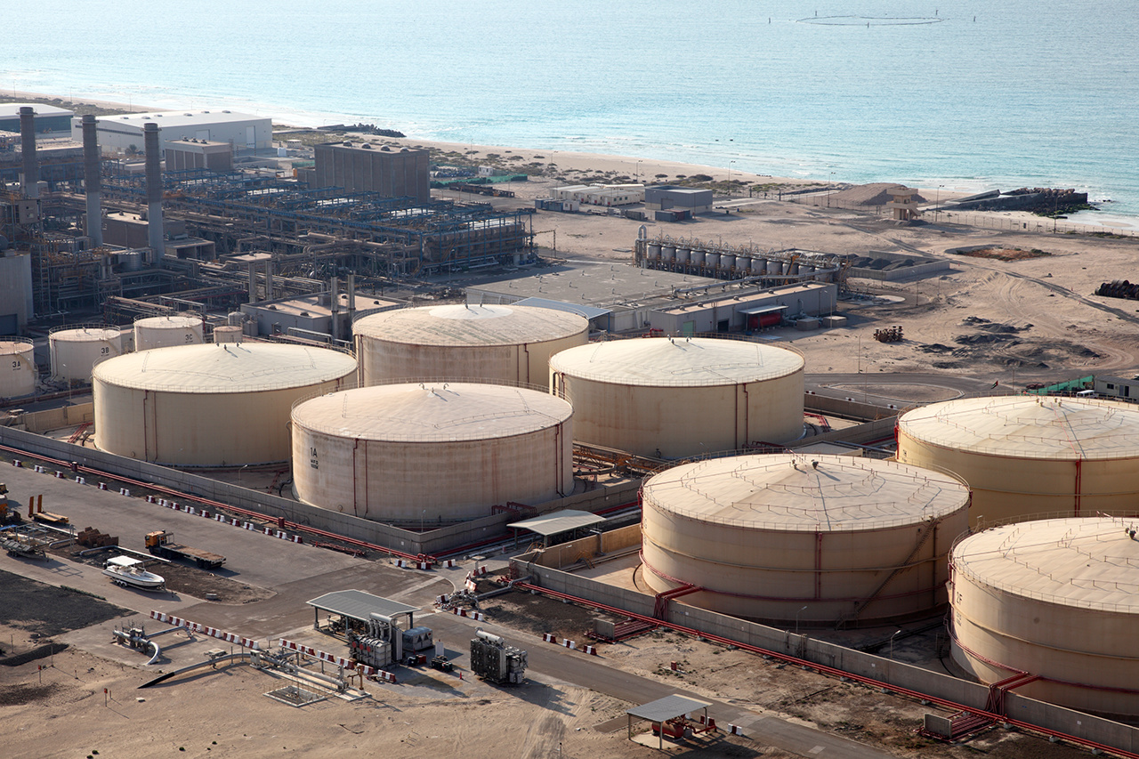 Storage tanks at the port in Dubai, United Arab Emirates