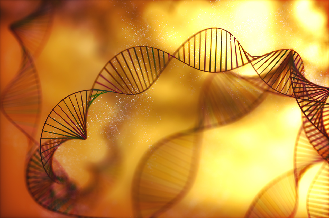 Image of genetic codes DNA. Concept image for use as background. Colored 3D illustration.