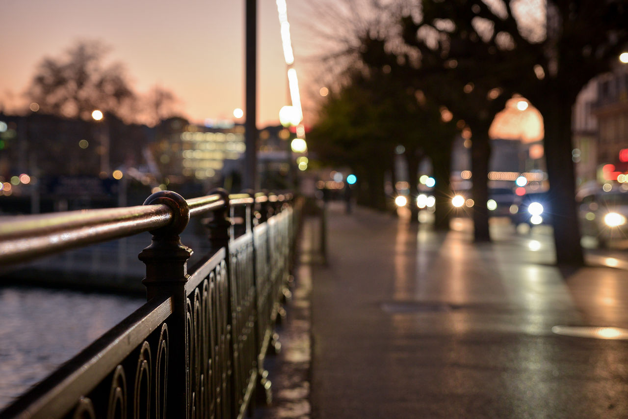 Blurred people  walking in european city Geneva, Switzerland at night / twilight, Blurred people  walking in european city Geneva, Switzerland at 