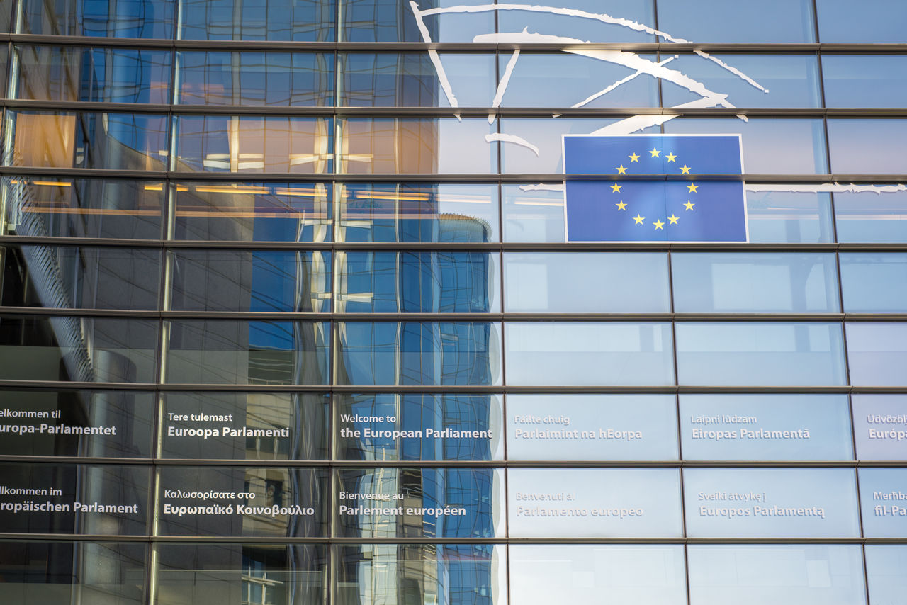 Photo of European Parliament. Meetings of the whole Parliament ,plenary sessions, take place in Brussels.