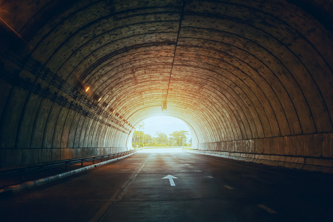 tunnel road highway in thailand